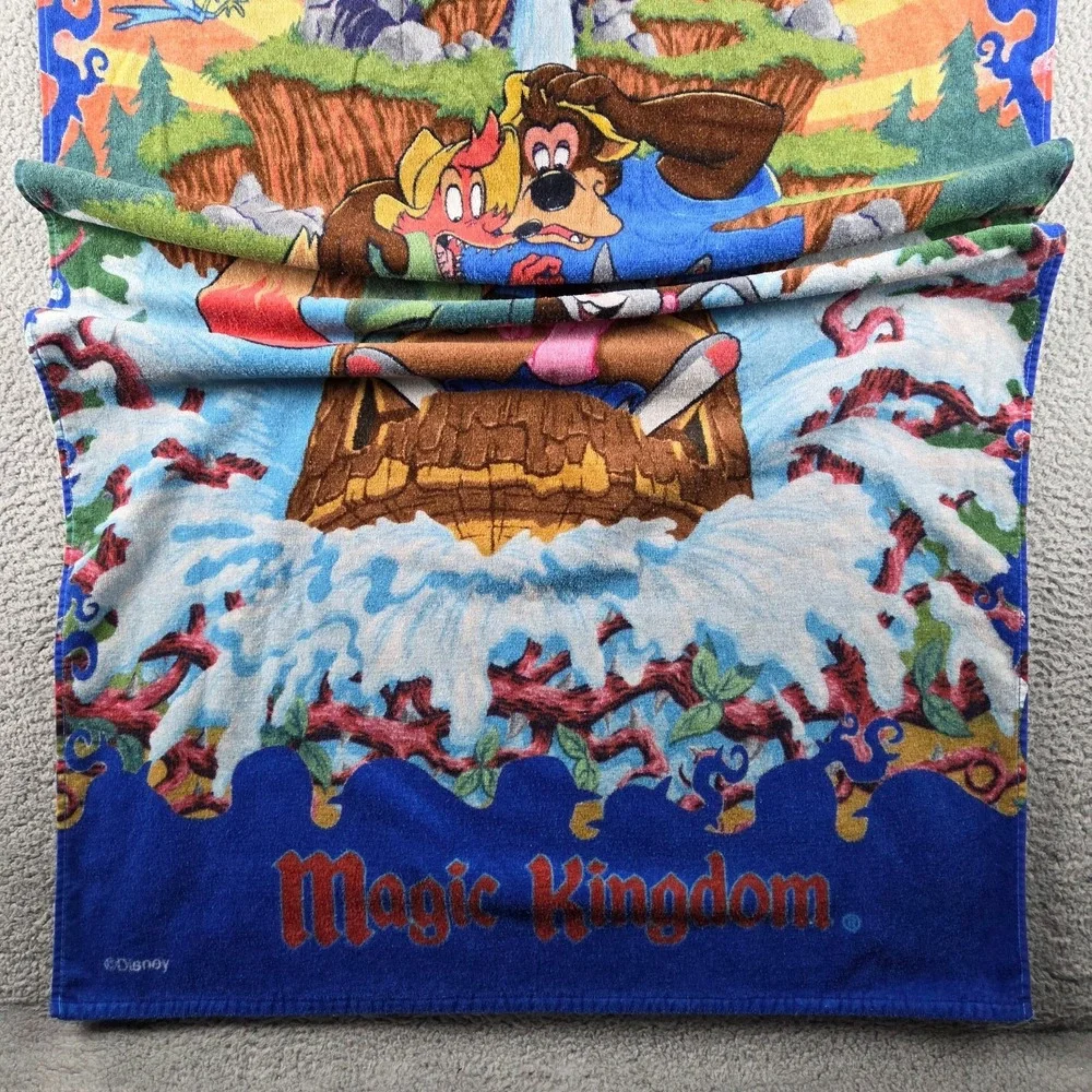 Vintage SPLASH MOUNTAIN BEACH BATH TOWEL Magic Kingdom Walt Disney World 64x31
